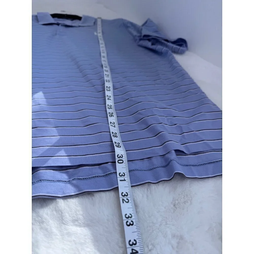 Polo Golf Ralph Lauren Men's Size  XL Classic Fit Striped Light Blue Polo Shirt